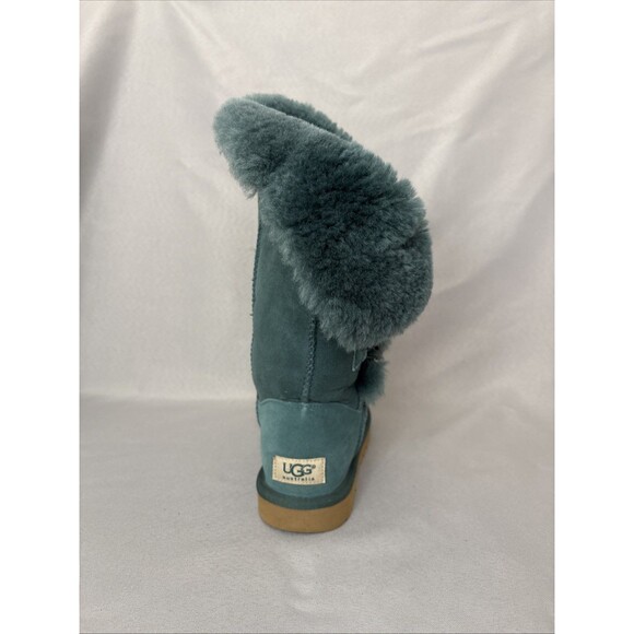 Womens UGG Boots Bailey Button Tall Triplet Teal Suede Boho Festival Rare Color6 - Picture 13 of 16